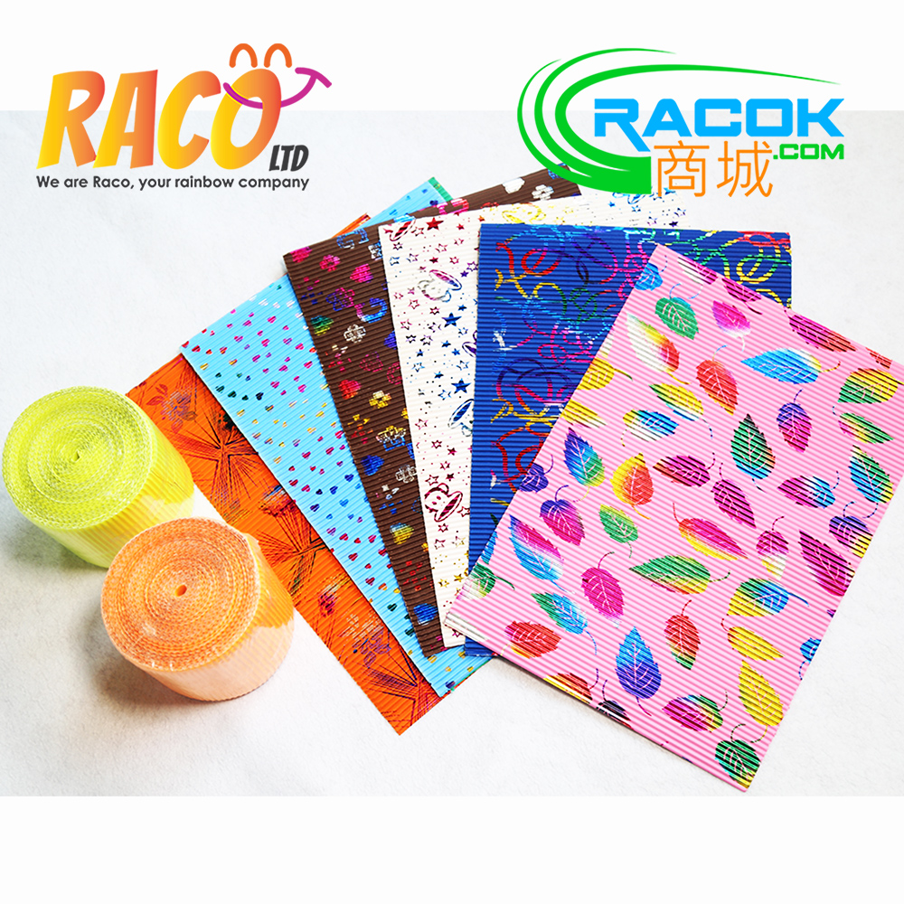 Raco corrugated paper,color felt,glitter paper,scissor,glue and stationery set